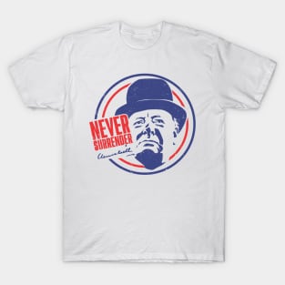 Winston Churchill - Never Surrender Vintage T-Shirt